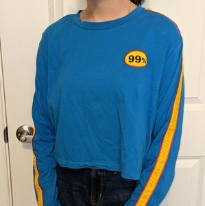Forever 21 blue cropped long sleeve